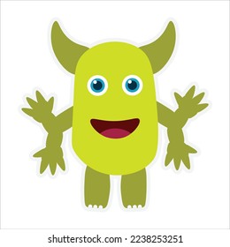 Cute Monsters Sticker Cartoon Design