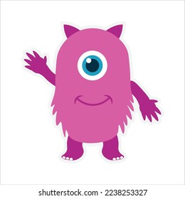 Cute Monsters Sticker Cartoon Design