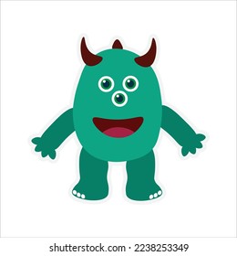 Cute Monsters Sticker Cartoon Design