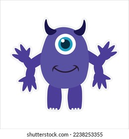 Cute Monsters Sticker Cartoon Design