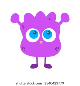 Cute Monsters Vector Illustration.  Creature cartoon character drawings. Monsters illustration. Alien clip art. Creepy critter graphic collection.
