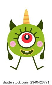 Cute Monsters Vector Illustration.  Creature cartoon character drawings. Monsters illustration. Alien clip art. Creepy critter graphic collection.