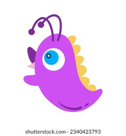 Ilustración de vectores de monstruos.  Dibujos de personajes de caricatura de la criatura. Ilustración de monstruos. Imagen de clip alienígena. Colección gráfica de critter escalofriante.