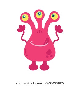 Cute Monsters Vector Illustration.  Creature cartoon character drawings. Monsters illustration. Alien clip art. Creepy critter graphic collection.