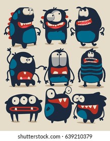 cute monsters vector set for t shirt design