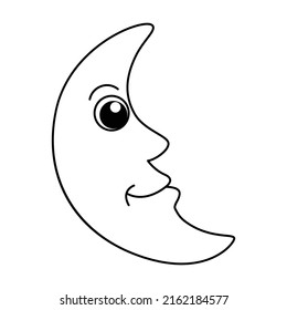 Cute Moon Cartoon Coloring Page Illustration Stock Vector (Royalty Free ...