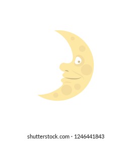cute moon cartoon icon