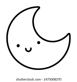 Cute moon cartoon vector design vector illustration