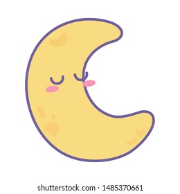 Cute moon cartoon vector design