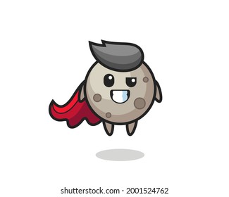 the cute moon character as a flying superhero , cute style design for t shirt, sticker, logo element