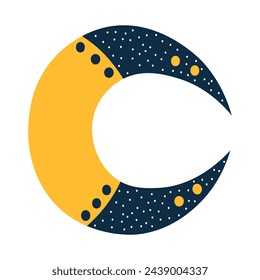 Cute moon clipart. Children's illustration. Abstract.