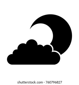 cute moon with cloud