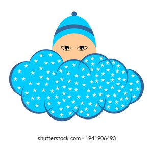 Cute Moon Cloud, baby shower cushion baby boy pillow, cloud cushion in Blue Colour use in Baby Shower wishes