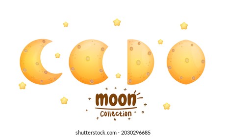 Cute moon collection Premium Vector