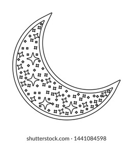 cute moon crescent isolated icon