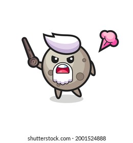 cute moon grandpa is getting angry , cute style design for t shirt, sticker, logo element