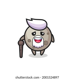 cute moon grandpa is holding a stick , cute style design for t shirt, sticker, logo element