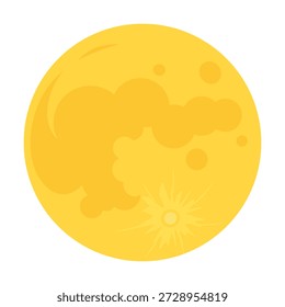 Cute moon illustration with realistic patterns