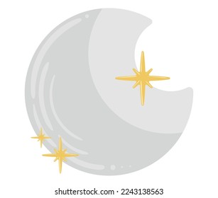 cute moon isolated icon flat