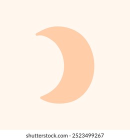 Cute moon isolated on a white background. Vector hand-drawn illustration in flat style. Perfect for decorations, logo, various designs.