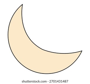 Cute moon isolated on a white background