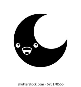 cute moon kawaii character