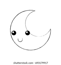 cute moon kawaii character