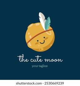 Cute moon logo. Baby Moon