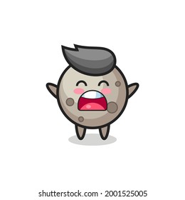 cute moon mascot with a yawn expression , cute style design for t shirt, sticker, logo element