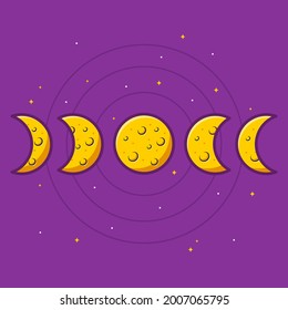 cute moon phase in space