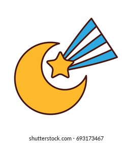 cute moon shooting star