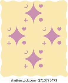 Lindo patrón de luna y brillo pastel con Formas suaves y tonos suaves, adecuado para diseños de cinta, scrapbooking, decoración, temas de ensueño, artesanía y fondos digitales.