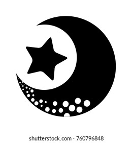 cute moon with star