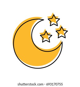 cute moon with stars