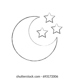 cute moon with stars