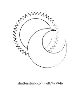 cute moon with sun