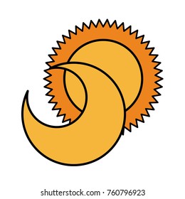 cute moon with sun