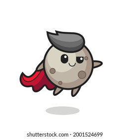cute moon superhero character is flying , cute style design for t shirt, sticker, logo element