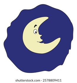 Cute moon vector illustration cartoon