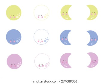 Cute Moon Vectors Package