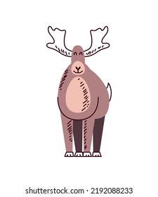 cute moose animal icon isolated