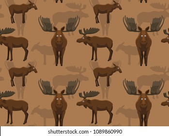 Cute Moose Background Seamless Wallpaper