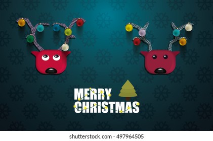 Cute moose with christmas balls