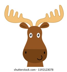 Cute Moose Face Design, Cute Animal Character