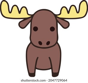 cute moose flat vector art