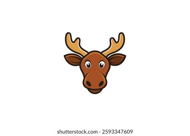 A Cute moose head vector illustration