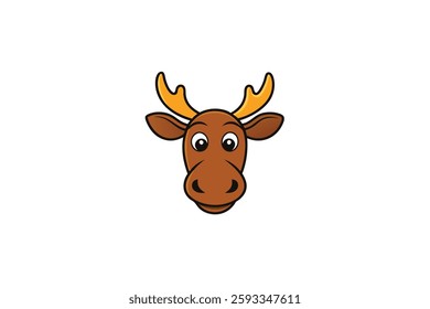 A Cute moose head vector illustration