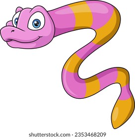 Cute moral ​​eel cartoon on white background