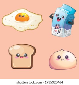 Cute Morning Breakfast sticker set 