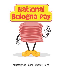 cute mortadella mascot suitable for National bologna Day Illustration